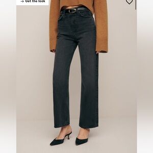 Reformation Wilder High Rise Wide Leg Cropped Jeans